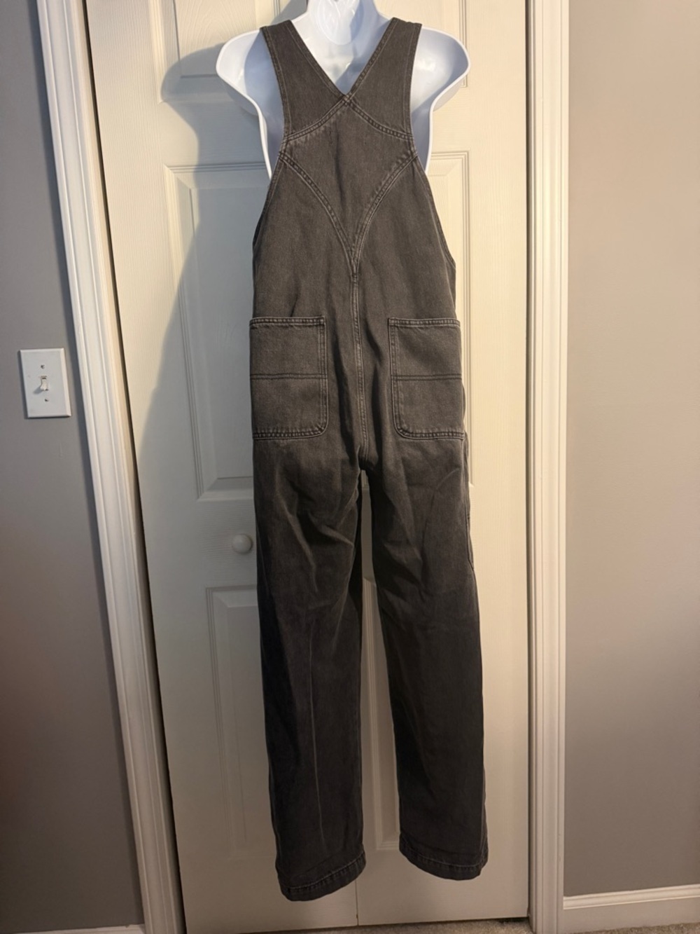 Madewell Denim Oversized Carpenter Overalls in Hartwell Wash size small gray - Picture 10 of 13